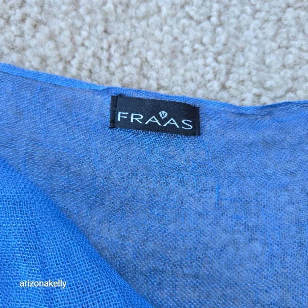 NWOT Linen Scarf Blue Fraas - Picture 6 of 6
